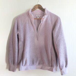 Athleta Girls Lilac Sherpa 1/4 Zip Sweater XL 14 Preowned